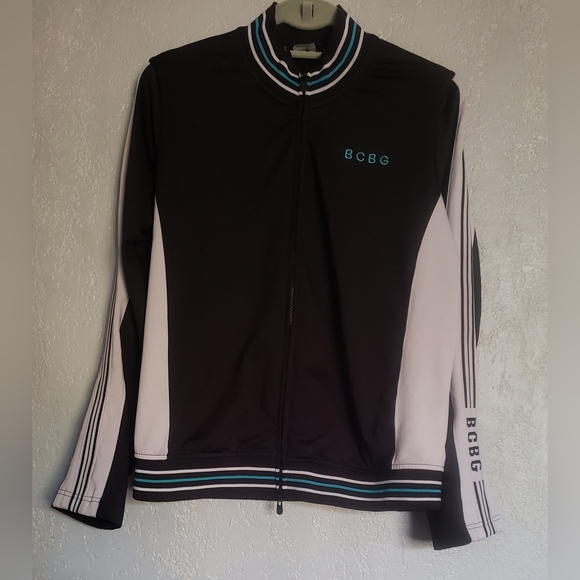 BCBG women's  black,white and blue color sport Jacket  size XL but run small - Picture 2 of 7